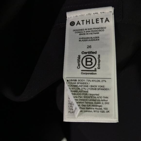 NWT Athleta Avenue Lightweight One Button Blazer Black Jacket #982816 Sz 26‎ - Picture 8 of 9